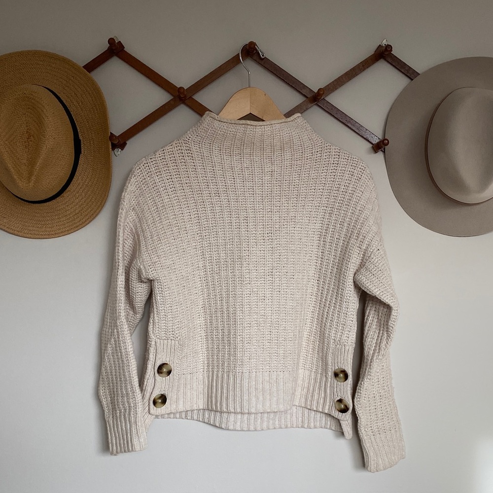 Madewell Mock Neck Side-button sweater